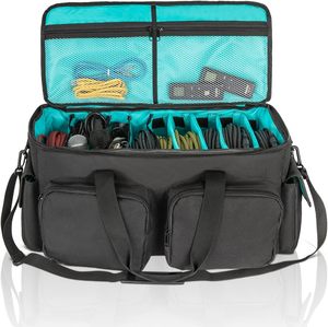 Bolsa de Cable de DJ de viaje Unisex profesional personalizada de fábrica PU con forro de nailon cierre de cremallera para DJ Gear instrumentos musicales - Product Image 1