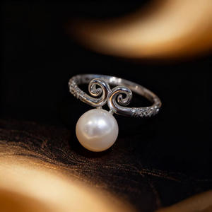 10753 Accesorios DIY, Anillo de Plata S925 con Base Vacía y Acabado Dorado, Redondo de 10-12 mm para Joyería de Perlas - Product Image 4