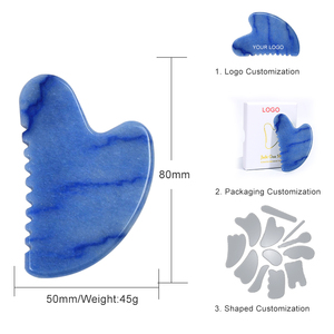 Massaggiatore Facciale <span class=keywords><strong>Gua</strong></span> <span class=keywords><strong>Sha</strong></span> in Giada Vera Avventurina Blu Naturale Anti-invecchiamento Strumento <span class=keywords><strong>Gua</strong></span> <span class=keywords><strong>Sha</strong></span> con Marchio Privato <span class=keywords><strong>Pietra</strong></span> <span class=keywords><strong>Gua</strong></span> <span class=keywords><strong>Sha</strong></span> per il Viso con Dentellatura - Product Image 5