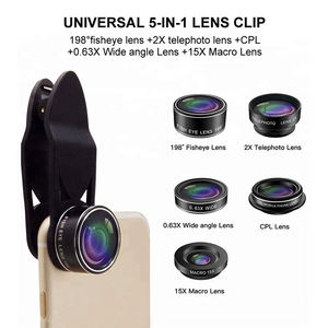 4K HD 핸드폰 카메라 렌즈 <span class=keywords><strong>5</strong></span> in 1 AF 망원 줌 피쉬 아이 마이크로 렌즈 세트 - Product Image 2
