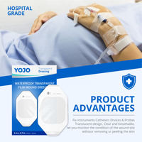 Pansement IV transparent hypoallergénique en PU YOJO, imperméable, jetable, pour fixation de canule IV, pansement médical pour perfusion, pansement pour plaie