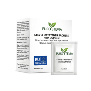 Sachets d'édulcorant à la stévia avec érythritol, complément alimentaire en sachets, produit nutraceutique en marque blanche, approvisionnement en vrac, fournisseur UE - Product Image 1