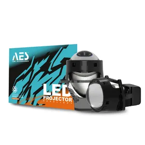 جهاز عرض ضوئي AES A14 X BI-LED بعدسات 48 وات مصابيح LED آلية للسيارات مصابيح LED أمامية H4 H7 H11 9005 6000k