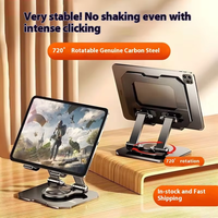Support de support de téléphone pour tablette rotatif à 360 degrés en alliage métallique pliable réglable Portable pour bureau