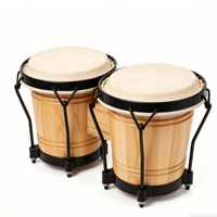 Wholesale Natural Light Wood Bongo Drum Set, Sheepskin Head Hand Percussion Custom Logo for Music Teaching & Performance