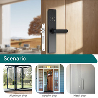 Serrure intelligente WiFi Cloud TTLock, contrôlée par l'application Tuya, déverrouillage par carte/mot de passe/empreinte digitale, construction en acier, portes en bois, sécurité de classe C