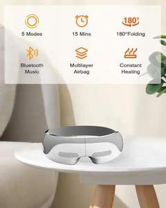 Masajeador de terapia ocular con compresión de aire, vibración, masajeador de ojos recargable inalámbrico de música de diente azul - Product Image 4