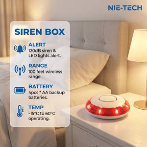 120dB สัญญาณเตือนอัจฉริยะ ZigBee 3.0มาตรฐาน US พร้อมไฟ LED แฟลช ETL FCC ได้รับการรับรองทำงานร่วมกับ smartthings <span class=keywords><strong>Echo</strong></span> <span class=keywords><strong>HUB</strong></span> - Product Image 2