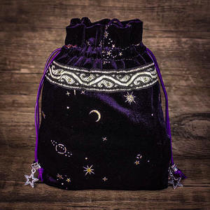 Pochette en velours étoilé pour tarot, sac de rangement pour cartes de tarot, sac de rangement pour cristaux, cadeau, sac à cordon pour dés, pochette pour bijoux, jeux de cartes <span class=keywords><strong>oracle</strong></span>, <span class=keywords><strong>runes</strong></span> - Product Image 4