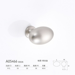 Serie Moderna de Tiradores Ovalados de Aleación de Zinc con un Solo Orificio, Tipo Huevo de Paloma, para Gabinetes, Cómodas y Cajones de Cocina, Dormitorio, Baño y Hotel - Product Image 1