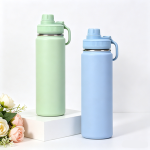 Nuova Bottiglia d'<span class=keywords><strong>Acqua</strong></span> Sportiva in Acciaio Inox a Doppia Parete con Isolamento Sottovuoto, <span class=keywords><strong>Forma</strong></span> a Proiettile, 710ml, Incisione Laser - Product Image 2