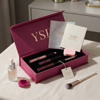 Ensemble d'emballages de luxe sur mesure pour maquillage Rose, boîte rigide pliable à fermeture magnétique avec insert personnalisé