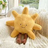Bantal Boneka Matahari Senyum, Lembut, Empuk, Mainan Boneka Isi Dakron, Bantal Dekorasi Lucu untuk Ruang Tamu Sofa, Grosir Boneka, Hadiah Liburan untuk Anak Perempuan
