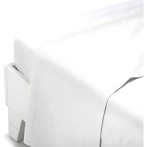 BIANCALUNA - Draps de lit 1 place, couleur blanc, motif ligne - Product Image 1