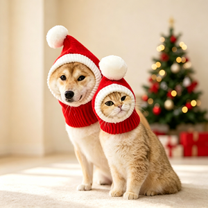 Nouveau design – Chapeau <span class=keywords><strong>de</strong></span> Père Noël en laine rouge pour animaux <span class=keywords><strong>de</strong></span> compagnie – Accessoires d'hiver pour chiens – Style Cendrillon – Nouvel An et Noël – Tailles S/M/L - Product Image 5