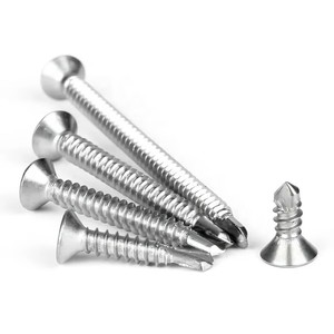 Galvanized Carbon Steel GR5 <b>Self</b> <b>Drilling</b> <b>Screws</b> M3.5 16mm Flat Head Standard Thread Metric Fasteners for <b>Metal</b> Sheet - Product Image 1