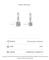 Bijoux d'oreille élégants de luxe super brillants 1ct boucles d'oreilles en moissanite boucles d'oreilles en argent sterling 925