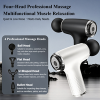 Pistolet de massage portatif mini 6 vitesses 4 têtes de massage pour soulagement musculaire profond rechargeable électrique pour le corps et le cou Fitness