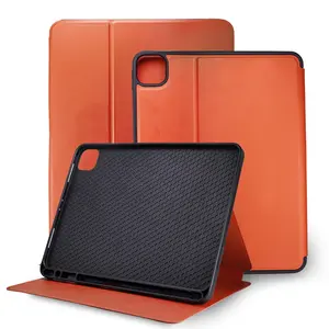 Full grain real cow leather luxury tablet cover genuine leather business laptop bag flip cover with stand for ipad pro 11 inch