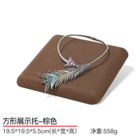 Ensemble de présentoirs à bijoux de luxe en velours marron avec LED, écologique et robuste, avec miroir arrière et options personnalisables pour bagues et colliers