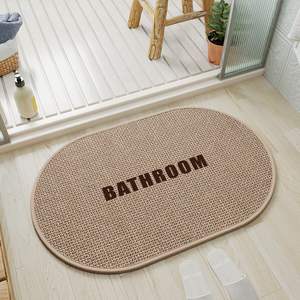 Alfombra de Baño Ovalada Sally Hemp con Suela de Goma, Fibra de Poliéster, Antideslizante, Absorbente, de Secado Rápido, para Uso Doméstico - Product Image 3