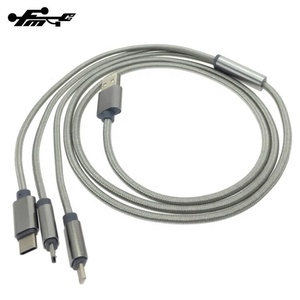 <span class=keywords><strong>Cavo</strong></span> dati <span class=keywords><strong>usb</strong></span> 3 in 1 intrecciato a ricarica rapida per <span class=keywords><strong>cavo</strong></span> <span class=keywords><strong>iphone</strong></span> tipo <span class=keywords><strong>C</strong></span>. - Product Image 3