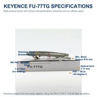 Capteur à fibre optique traversant KEYENCE FU-77TG, tête hexagonale M4, câble en acier inoxydable de 1 m, R10mm, FS-V, FS-T, FS-M, vente en gros usine