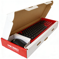Scatola di Imballaggio in Carta Kraft Ondulata Impermeabile con Laminazione Opaca Personalizzata all'Ingrosso per Tastiera e Mouse - Confezione Regalo Blu per Consumatori