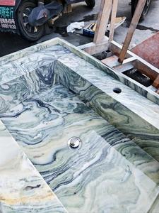 Armoire de salle de bain en marbre vert de qualité supérieure, durable, élégante, en pierre naturelle pour les hôtels modernes, les bureaux, les bâtiments, les hôpitaux, les intérieurs sur site - Product Image 5