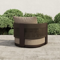 Canapé 3 places moderne avec ottoman en aluminium, ensemble de meubles d'extérieur pour jardin, patio, cour, hôtel, villa