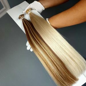 Extensiones de cabello humano Jasmine Beauty Private Label Italian K tip 100% Remy con punta plana de queratina, doble trama. - Product Image 3