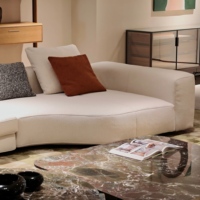 Modernes Weißes Nordisches Samt-Bezogenes Ecksofa-Set Minimalistisches Modulares Sofa für Wohnzimmer Villa Hotel Apartment