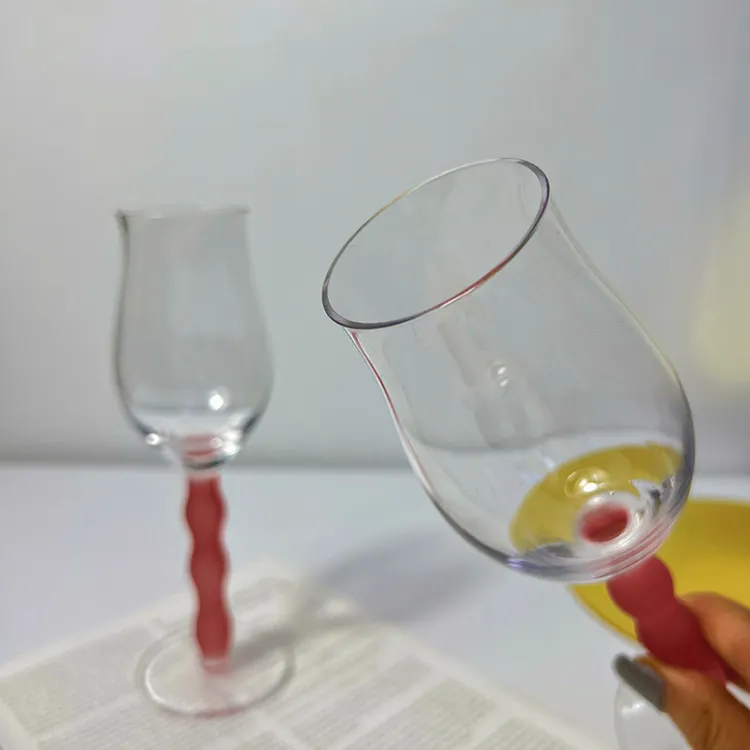 Wholesale vintage frosted crystal glass red wine Champagne glasses