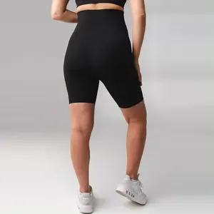 Pantalones cortos de cintura alta con soporte para el vientre para embarazadas, pantalones cortos ajustados para mujeres embarazadas, pantalones cortos moldeadores de cuerpo a la moda para maternidad