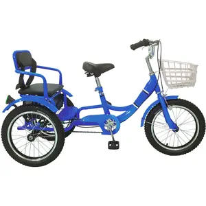 Triciclo con asiento de pasajero para adulto, 3 ruedas, varios colores, 12 - 20 pulgadas