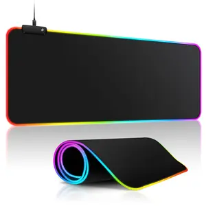 لوحة ماوس للألعاب RGB لوحة ماوس ليد مطاطية ضد الانزلاق لوحة مفاتيح الكمبيوتر لوحة ماوس مطاطية RGB