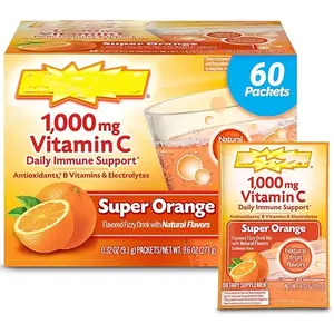 핫 세일 OEM 비타민 C 분말 매일 면역 지원 카페인 무료 비타민 C 보충제 60 패킷 아연과 망간