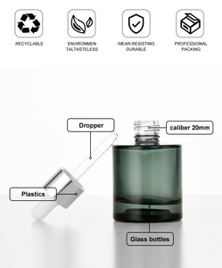 Botella de Vidrio Verde Oscuro con Pipeta, Envase Vacío Hermético para Suero Facial y Productos para el Cuidado de la Piel - Product Image 4