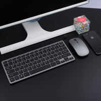 Keyboard dan Mouse nirkabel 78 tombol, Ultra tipis Pink 78 tombol kantor Game 2.4G BT Keyboard dan Mouse Kombo untuk Iphone Mobile pad Tablet Android
