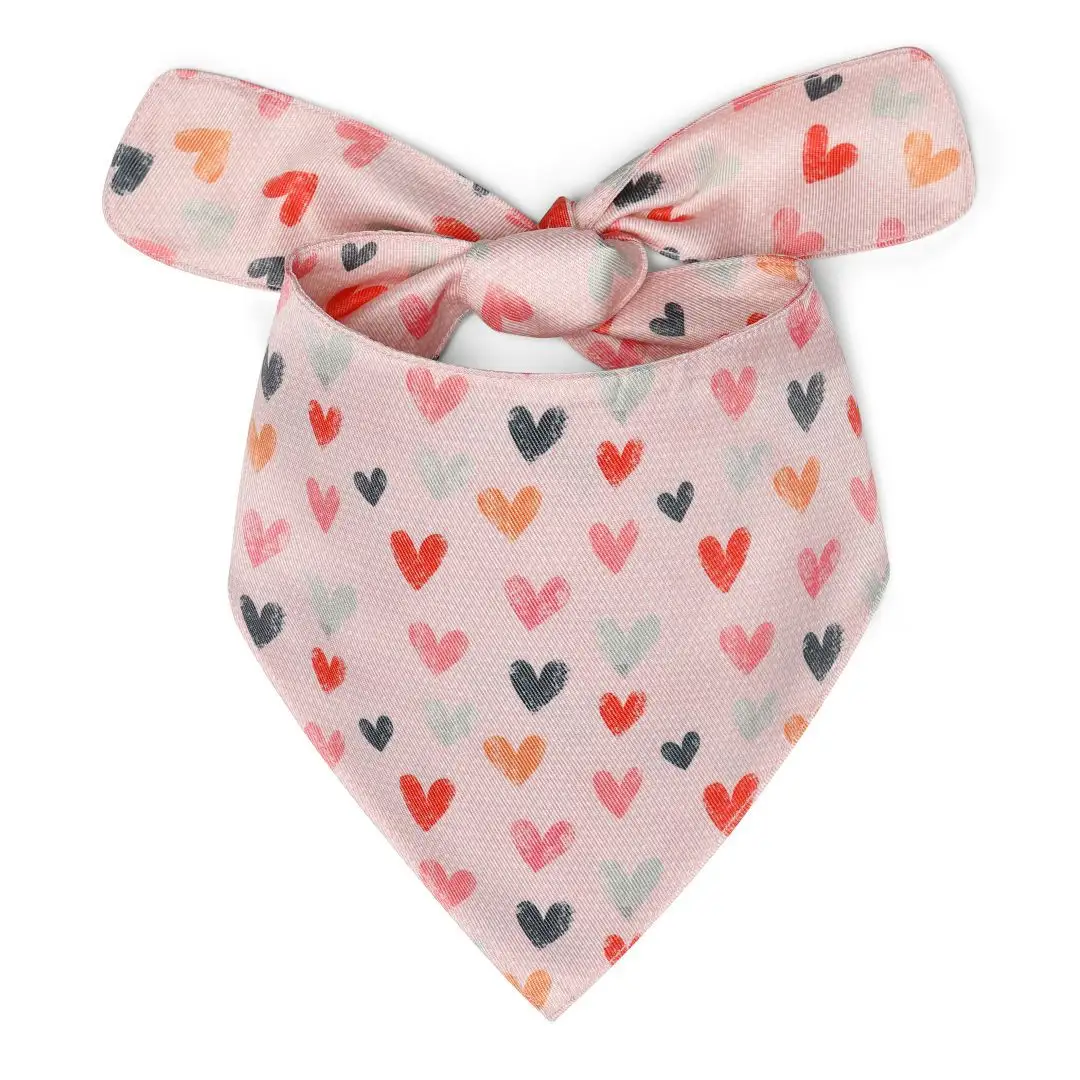 Haute qualité coton amour écharpe pour animaux de compagnie chien chat réglable salive triangle écharpe peut être personnalisé taille couleur motif