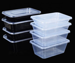 Hot Selling 1000ml Clear Rectangular Disposable Plastic Food Container PP Microwaveable Food Lunch Box