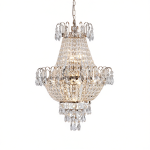 Lámpara de Techo Redonda LED E26 de Cristal y Hierro Dorado Contemporánea Grande para Sala de Estar, Comedor, Dormitorio, Pasillo - Product Image 1