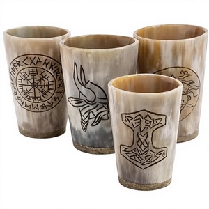 Vasos Vikingos Hechos a Mano de Cuerno de Búfalo, Estilo Religioso Ecológico, Tallados a Mano, Artesanía Natural FAIZA CRAFT - Product Image 1