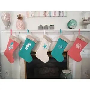 Wholesale linen Christmas stockings christmas stocking candy christmas stockings for embroidery