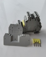 Bloc de jonction double niveau SUPU TUD2.5-2 à fixation sur rail DIN, connexion à ressort, 11-20 AWG pour câblage haute densité