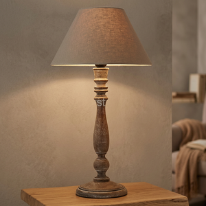 Stylish Large Size Wooden Lamp With Fabric Shade and Natural Finished Used <b>for</b> Livingroom and Bedroom Decoration - Product Image 3