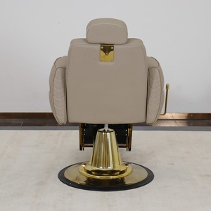 Fauteuil de barbier en cuir synthétique de luxe, rotation à 360 degrés, inclinable, base ronde hydraulique, équipement de salon de coiffure - Product Image 6