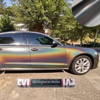 Rollo de envoltura de vinilo PET mate Arco Iris láser gris película de envoltura de coche que cambia de Color películas de coche envoltura