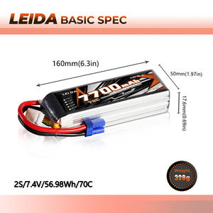 최고의 저렴한 <span class=keywords><strong>7700Mah</strong></span> 40C 리튬 배터리 폴리머 2S <span class=keywords><strong>Lipo</strong></span> 배터리 7.4V fpv 레이싱 Rc 자동차 보트 리튬 무인 항공기 배터리 - Product Image 2