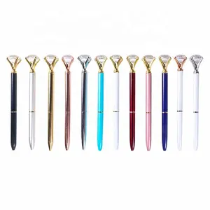 Presente de promoção Big Top Diamond Pen Multi Color Diamond Crystal Ball Point Pen Metal Ballpoint Pen Hot Sale